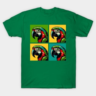 Pop Red-Shouldered Macaw Art - Cool Birds T-Shirt